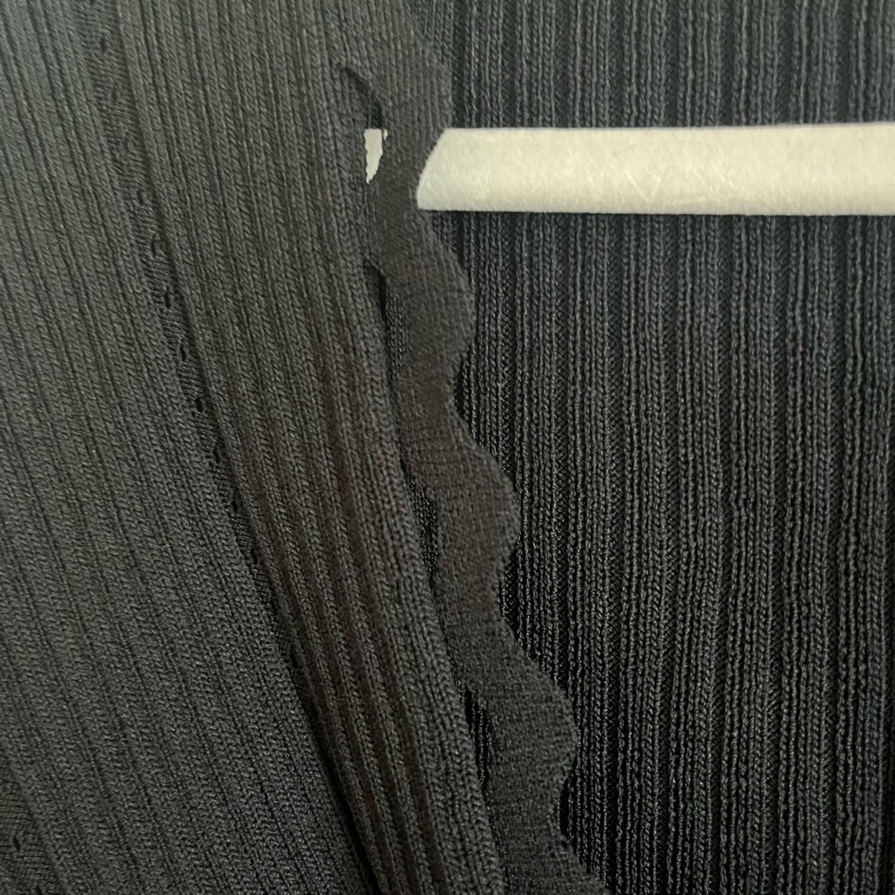 Black Ribbed Wrap Top - Picture 4 of 4
